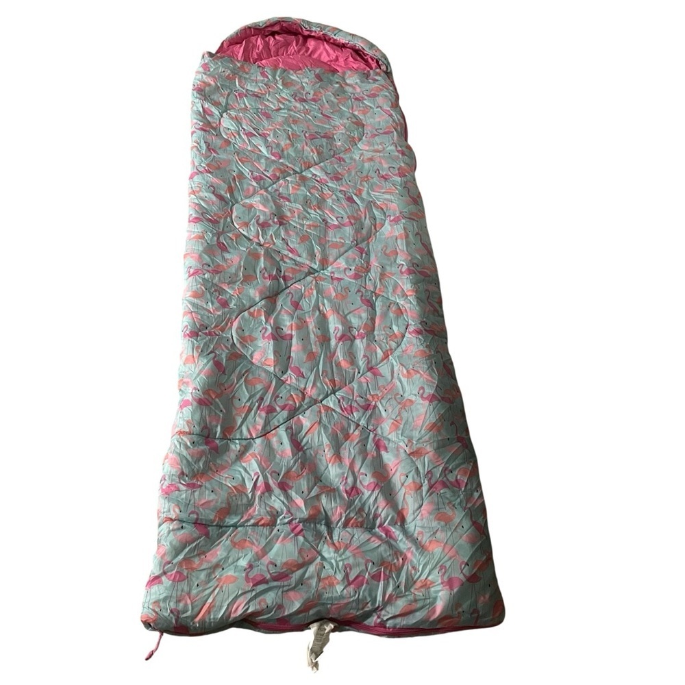 MOUNTAIN WAREHOUSE Apex 250 Square Flamingo Patterned Sleeping Bag Pink Blue